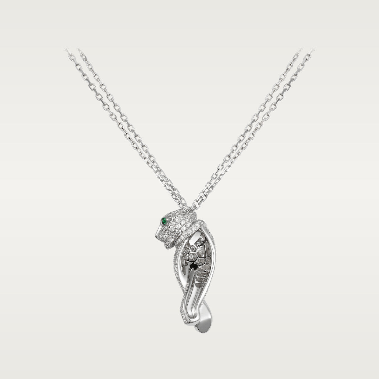 18K Panthere De Diamond Necklace