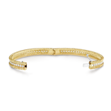 18K Yellow Gold Perlée Diamonds One Row Bracelet