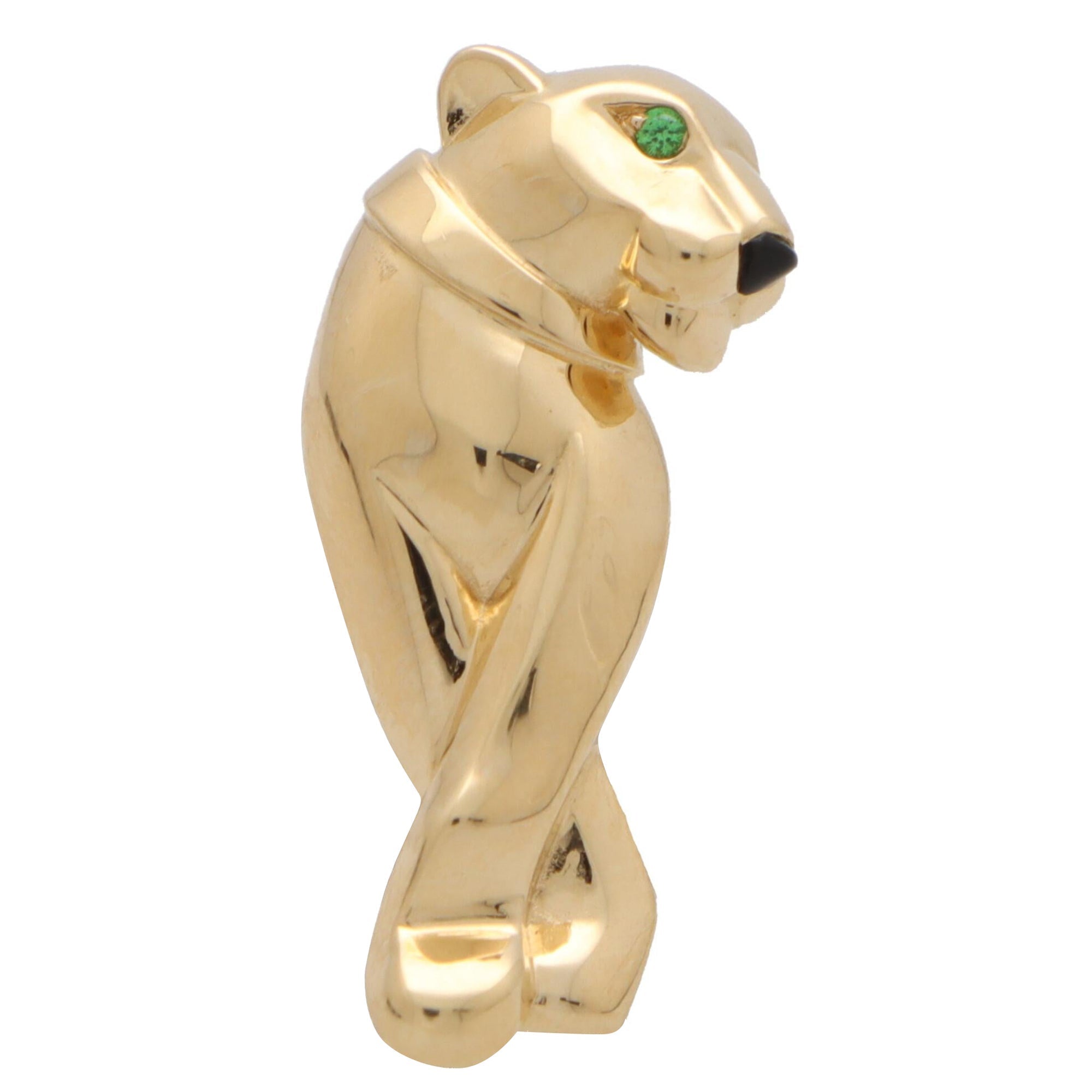 18k Cartier Tsavorite Garnet Panther Earrings