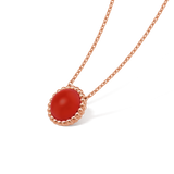 18K Perlée couleurs Carnelian Necklace