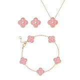 Pink Diamond Clover Necklace