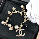18K CC Pearls & Diamonds Bracelet