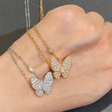 18K Two Butterfly Necklace