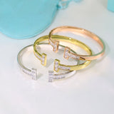 18K T Diamond Square Bracelet