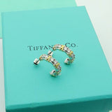 18K T Schlumberger Twenty Stone Hoop Earrings