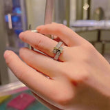 18K T Edge Bypass Ring
