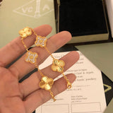 18K Vintage Alhambra Five Motifs Diamonds Clover Bracelet