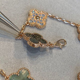 18K Vintage Alhambra Five Motifs Pearl Clover Bracelet