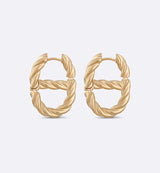 18k Dior CD Navy Earrings