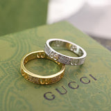 18K Double G Icon Full Diamonds Ring