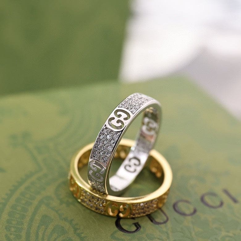 18K GG Icon Full Diamonds Ring