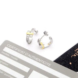 18K T Edge Hoop Earrings