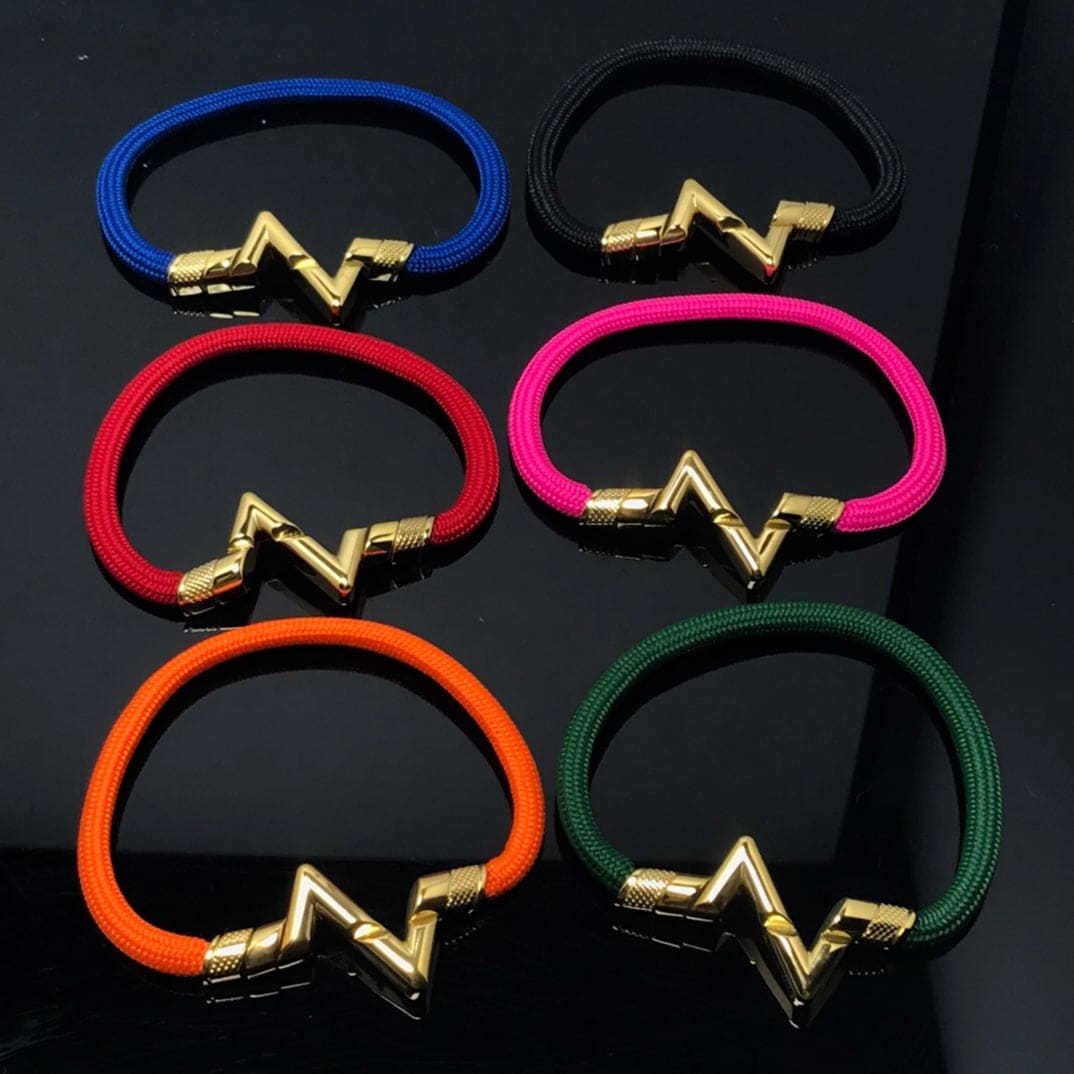 18K Louis Volt Upside Down Play Red Bracelet
