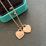 18K T Red Double Heart Diamond Necklaces