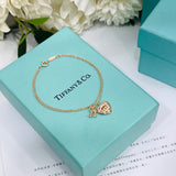 18K T Heart Tag Key Bracelet