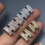 18K Pop H Diamonds Earrings