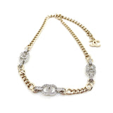 18K CHANEL Crystal CC Chain Links Choker Necklace