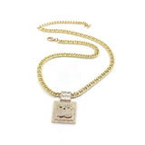 18K CC Metal & Diamond Pendant Necklace