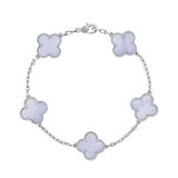 18K Van Cleef & Arpels Vintage Alhambra Five Motifs Chalcedony Bracelet