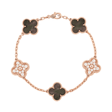 18K Van Cleef & Arpels Vintage Alhambra Five Motifs Pearl Bracelet