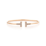18K T Diamond Wire Bracelet