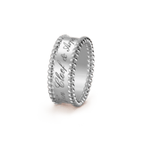 18K White Gold Perlée Signature Ring