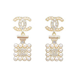 18k Chanel Pearl Shape CC Earrings