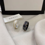 18K Double G Icon White Zirconia Ring