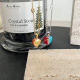 18K GG Interlocking G Heart Lightning Charm Necklace