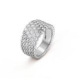 18K Perlée Diamonds Five Rows Ring