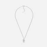 18K CD Oblique Plate Pendant Necklace