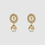 18K Double G Flower Pearl Earrings