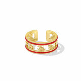Red Hollow Gold Ring
