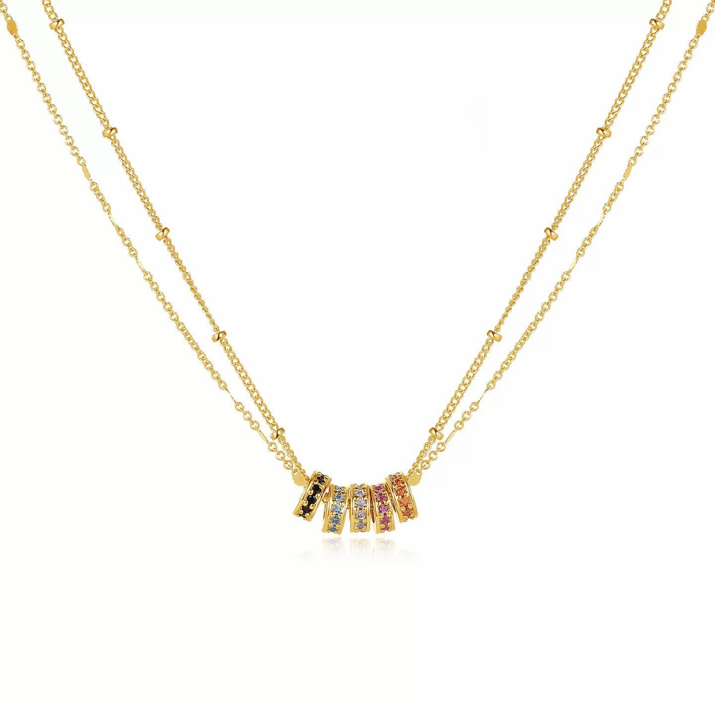 Color Cube Gold Necklace