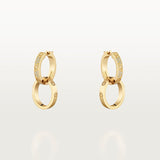 18K Love Pave Diamond Earrings