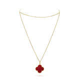 18K Van Cleef & Arpels Magic Alhambra One Motifs Carnelian Necklace