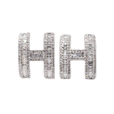 18K Pop H Diamonds Earrings