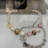 18K CC Color Crystal Choker Necklace