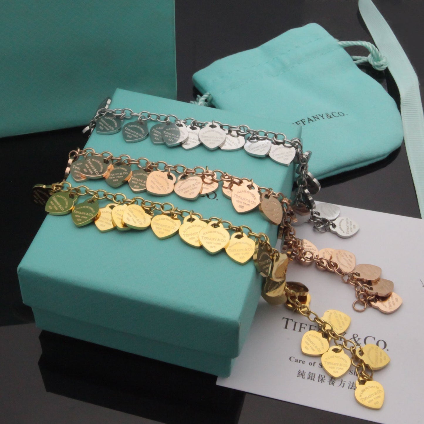 18K T Heart Tag Bracelet