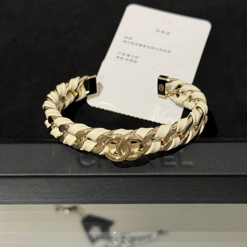 18K CC 26C Brown Open Cuff Bracelet