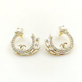 18K CHANEL CC Crystals Earrings
