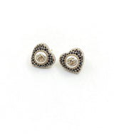 18K CC Heart Crystals Earrings