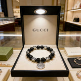 18K GG Anger Forest Black Bead Chain Bracelet