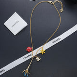 18K CC Color Flower Necklace
