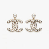 18K CC 25B Crystal Small Heart Earrings