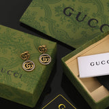 18K Double G Crystals Vintage Earrings