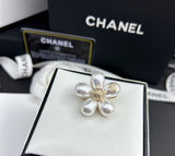 18K CC Pearls Brooch