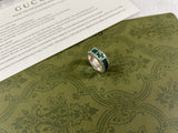 Double G Interlocking G Turquoise Enamel Ring