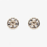 18K CC 25B Heart Crystal Earrings