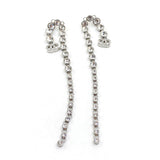 18k CHANEL CC Long Crystal Earrings